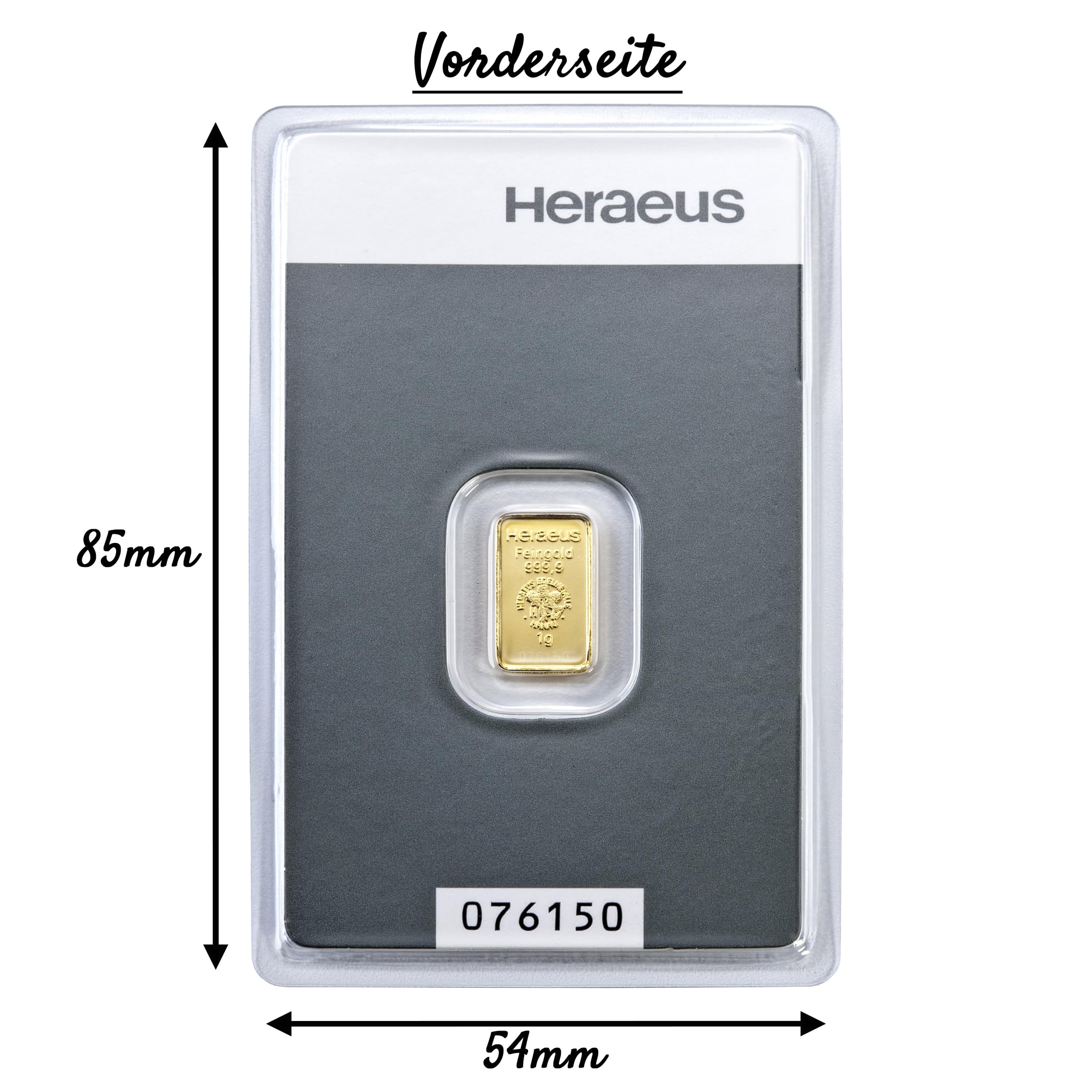 Gold zum Verschenken – Goldbarren 1g Heraeus - 999.9 Feingold - inkl. Geschenkverpackung, Grußkarte und Echtheitsgarantie