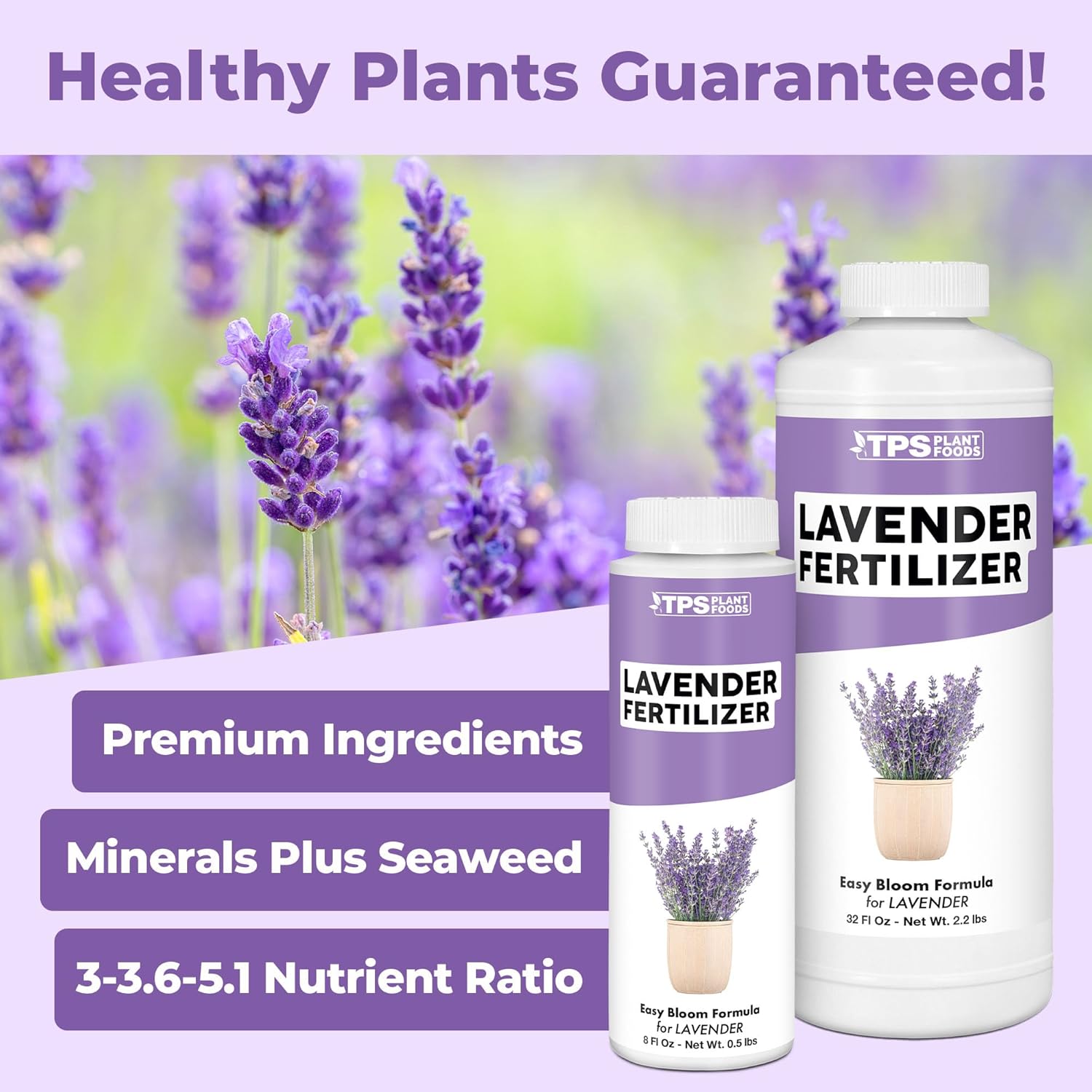 Lavender Fertilizer – Liquid Plant Food for More Blooms, Stronger Roots & Healthy Growth, 32 oz
