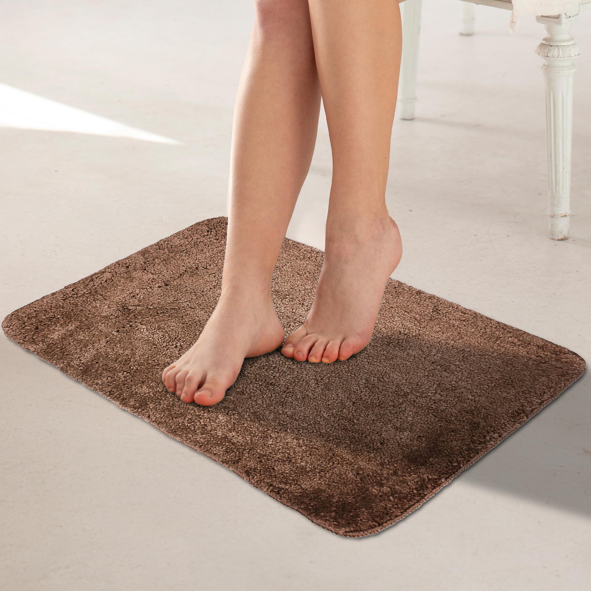 MYTRIDENT Bath mat Anti Skid Super Absorbent, Durable, Quick Dry Everyday Bathmat (40 cm x 60 cm, Acorn)-image-30