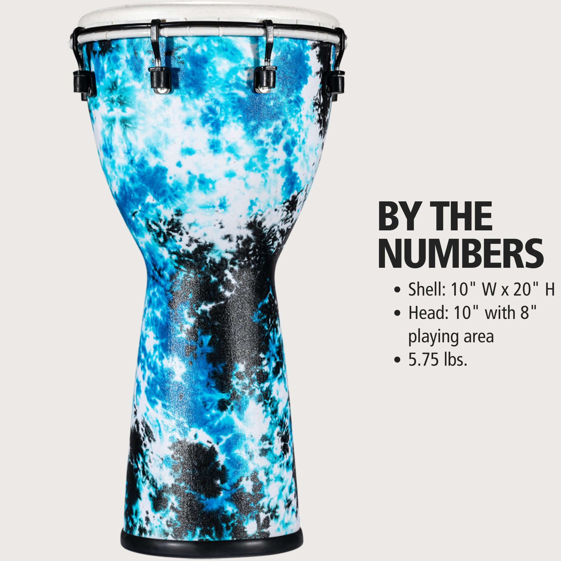 Meinl Instrumento circular de tambor de mano de percusión con carcasa sintética y cabeza, serie Alpine - No fabricado en China - Fácil afinación (ADJ10-GB)