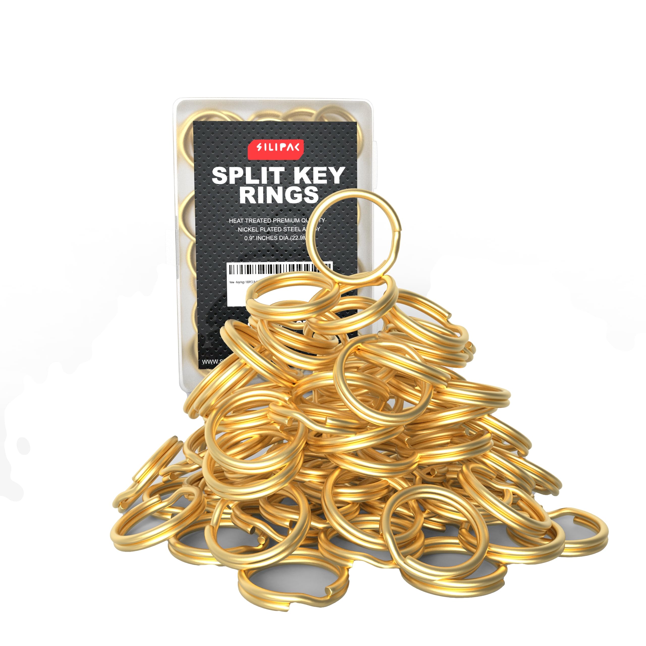 Split Key Rings Bulk 100 Pack - 0.9" (23 mm) Heavy Duty Steel Keychain Rings for Keys Crafts & DIY Projects