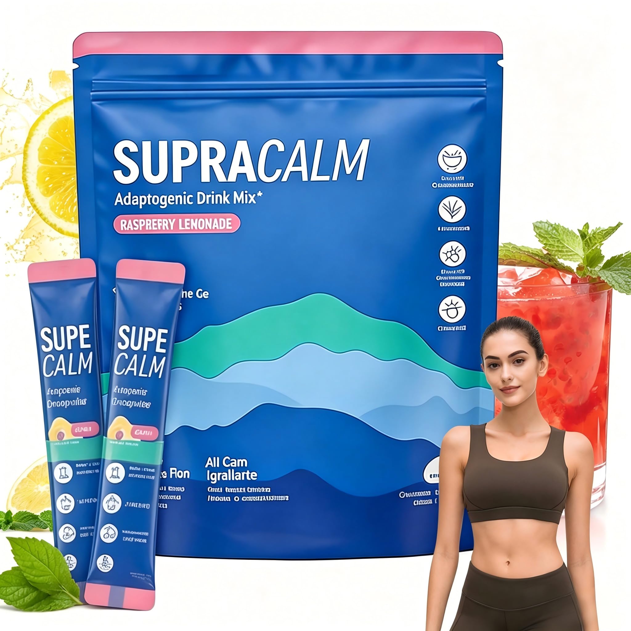 New Super Cortisol：Lot de 20 sticks – Réduit le cortisol – Favorise la détente & la concentration – Améliore le sommeil – Sans sucre – Format nomade – Unisexe | Favorise la Détente et la Concentration,No Sugar