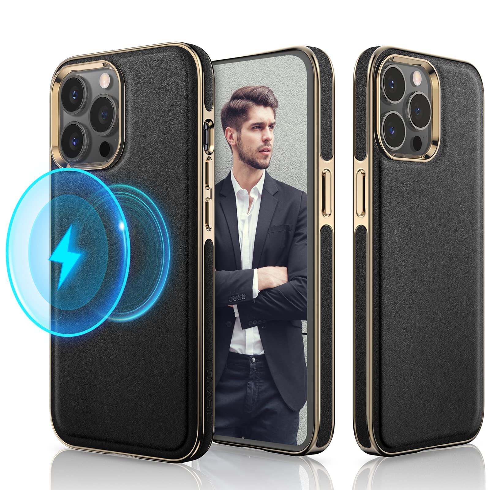 LOHASIC Compatible With MagSafe For IPhone 16 Pro Max Case Leather, Slim Business PU Rugged Non-Slip Grip Shockproof Bumper Full Body Protective Cover Phone Cases For IPhone 16 Pro Max 6.9 - View #6