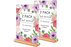 Acrylic Sign Holder 2-Pack for Office, School, Restaurant Displays