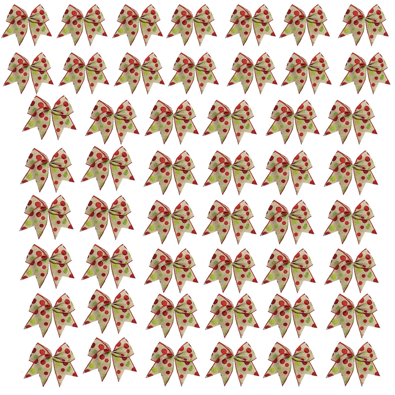 Tsophreniq Of 50 Festival Home and Wedding Decors Unique Large Christmas Bowknots in Dots Pattern for Seasonal Adornment Christmas Bowknot Decorations