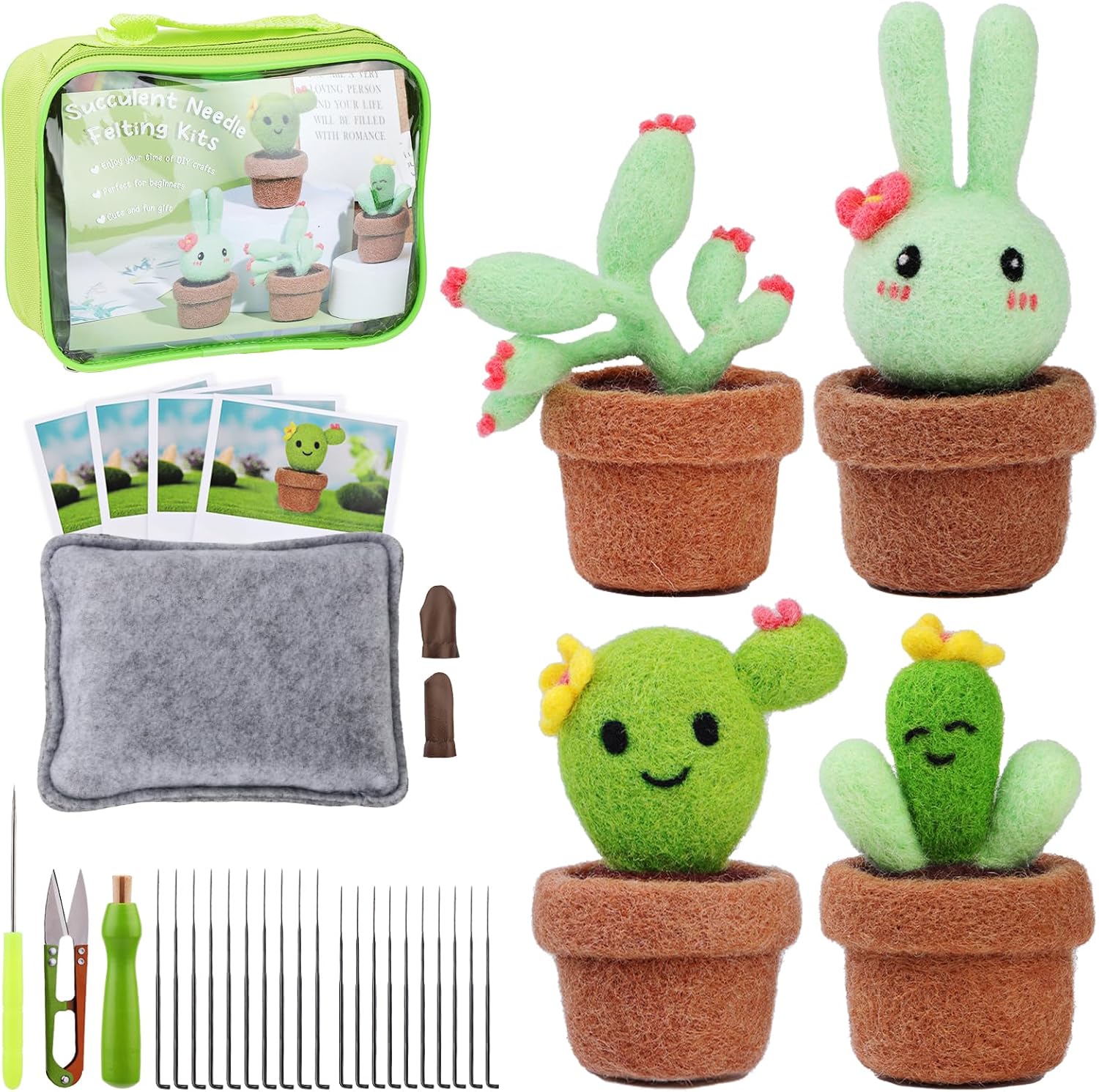 Qzma Needle Felting Kit for Beginners, Needle Felting Kit with Box, 4