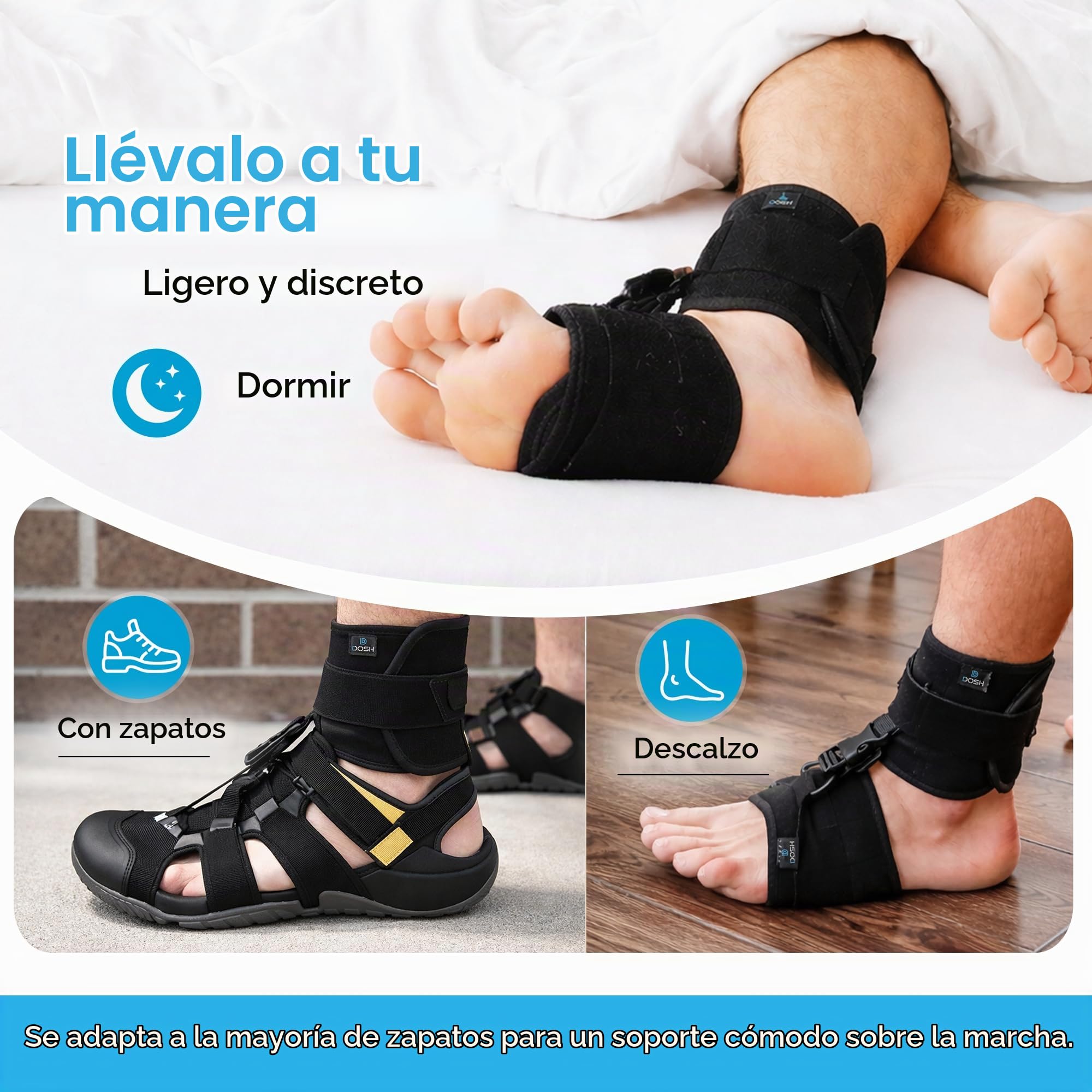 Dosh AFO - Soporte de pie para caminar, unisex (negro)