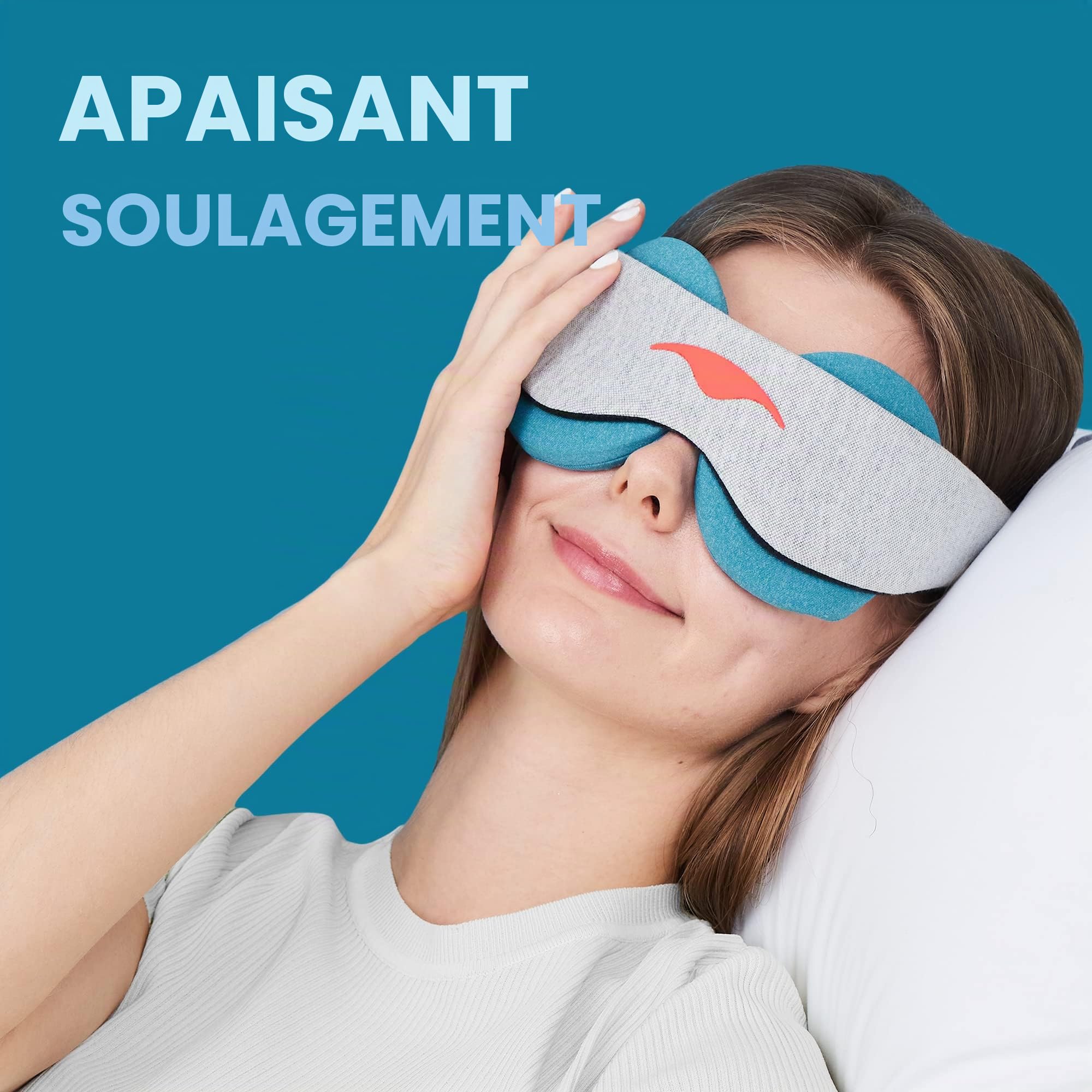 Masque de Sommeil Manta Cool - Masque Rafraîchissant et Occultant, Billes Rafraîchissantes Pour les Maux de Tête, Migraine, Allergies, Yeux Gonflés et pour Soulager les Sinus