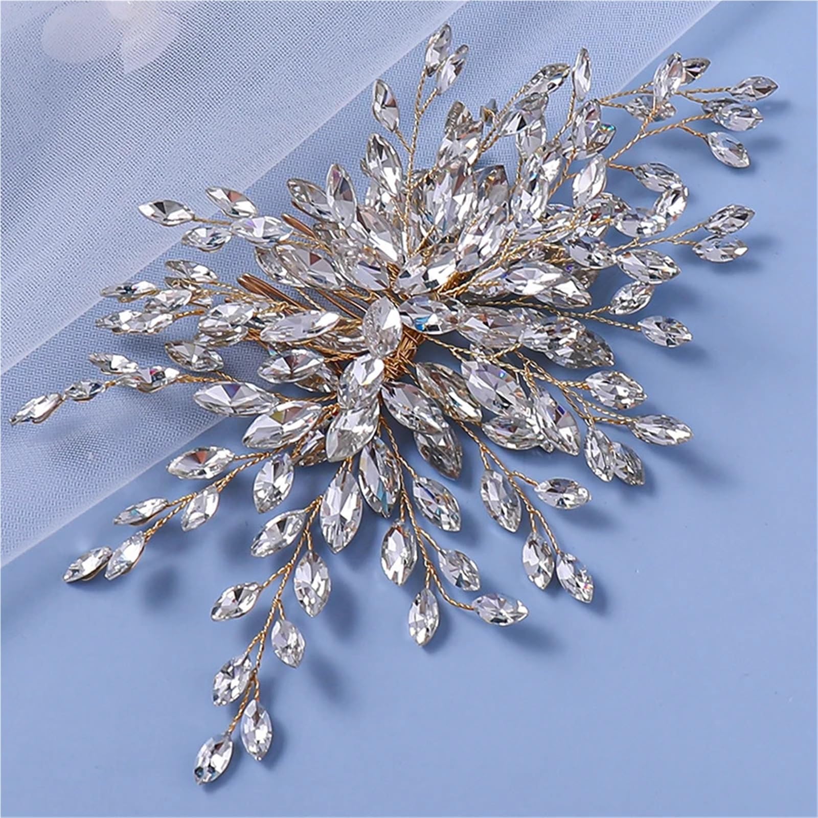 2 Stück Kristall Braut Haarkamm Strass Hochzeit Kopfschmuck Schmuck Haarschmuck Frauen Party Ornamente für Bräute