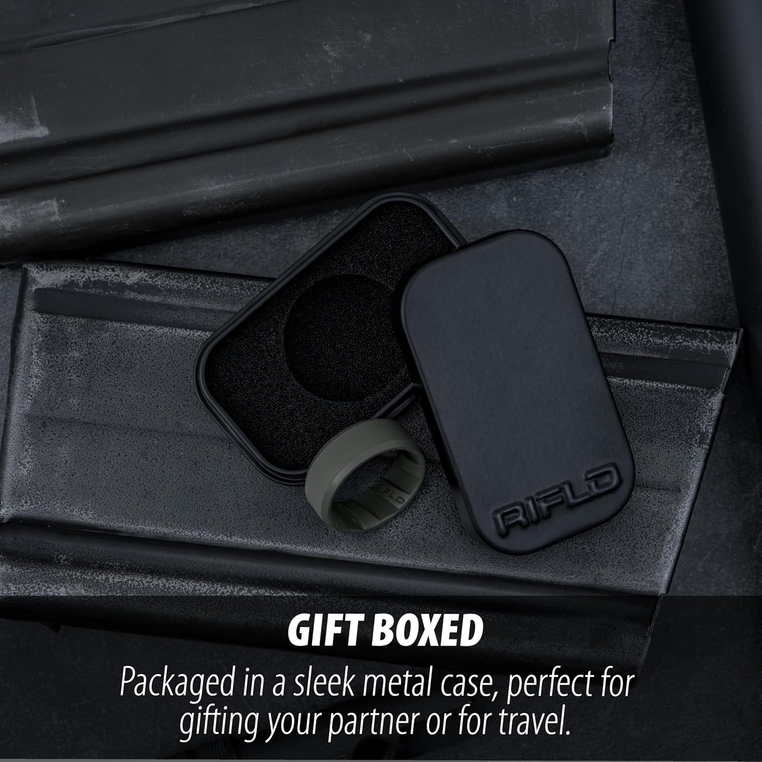 Men's Tactical Silicone Rings, 9mm Wide 2.5mm Thick Rubber Wedding Bands for Him, Breathable Working Man's Performance Ring