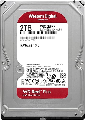 Miniatura 2 de Western Digital Disco duro interno WD Red Plus NAS de 2 TB - 5400 RPM, SATA 6 Gbs, CMR, caché de 64 MB, 3.5" -WD20EFPX