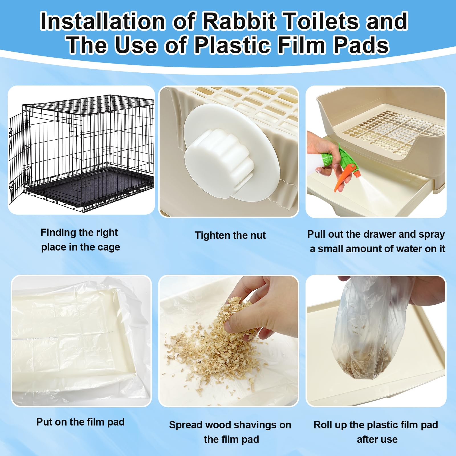 Large Rabbit Litter Box with Drawer Bunny Training Corner Litter Pan Ferret Bigger Pet Pan Bunnies Digging Box for Adult Hamster Guinea Pig Hedgehog Galesaur and Other Animals - image 4