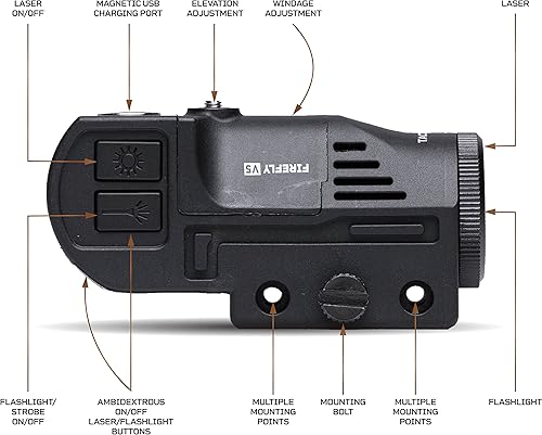 Miniatura 3 de Firefly V5 - Combo de pistola láser con linterna láser  Compañía propiedad de veteranos de combate  Luz de flash táctica de 500 lúmenes con láser