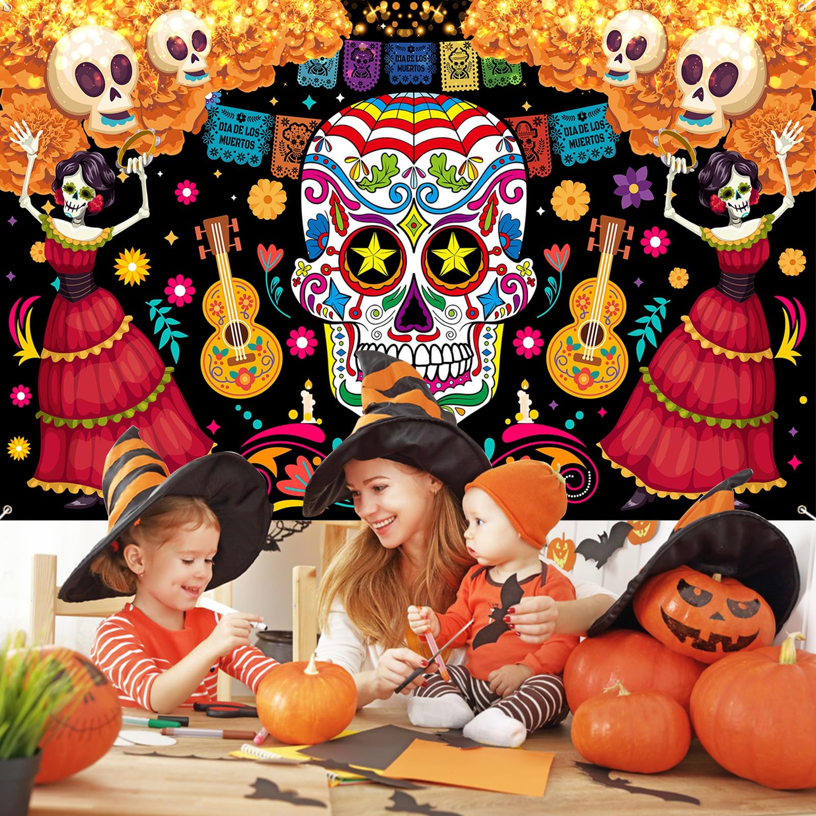 Dia De Los Muertos Banner, Mexico Day of The Dead Signs Halloween Banner Party Decor - Image 4