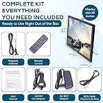 Téléviseur portable 16 po 12V/24V (HD 1366×768) avec batterie intégrée (jusqu'à 6H) – Tuner numérique ATSC, sans Wi-Fi/sans Internet nécessaire, HDMI/USB/AV, comprend adaptateur AC 110V + antenne, DenyDan