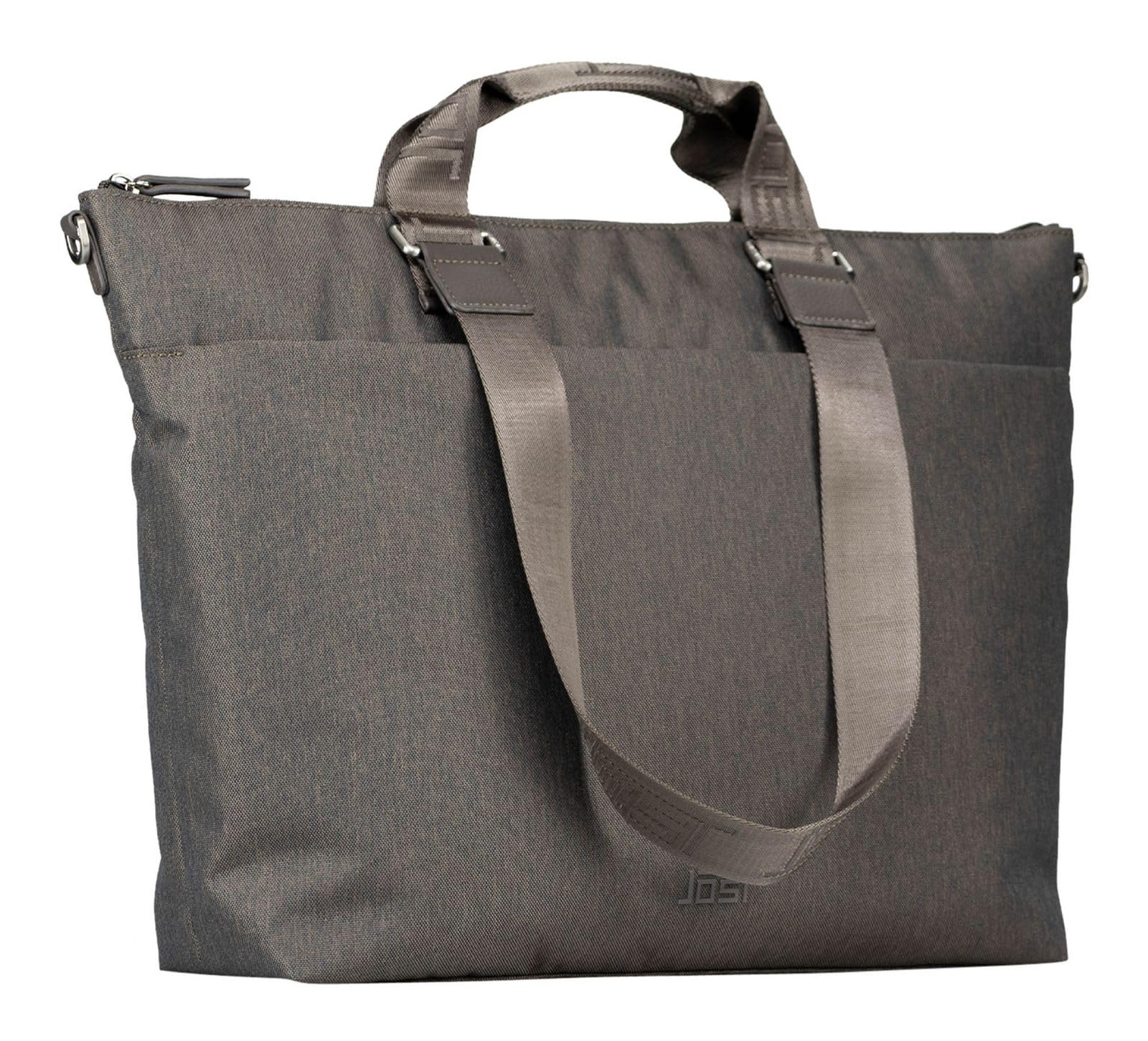 Jost maletín bolso shopper con compartimento para portátil Bergen Business Shopper Taupe marrón topo