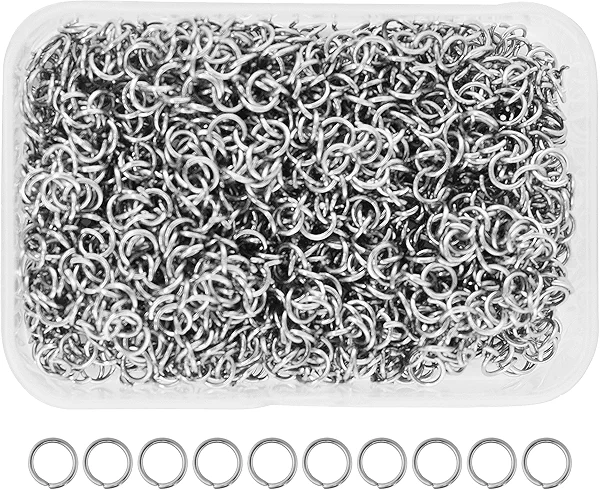 Mandala Crafts 6mm Stainless Steel Double Jump Rings for Jewelry Making - 1280 Pcs Small Split Key Rings Set for Crafts, DIY Keychains, and Accessories