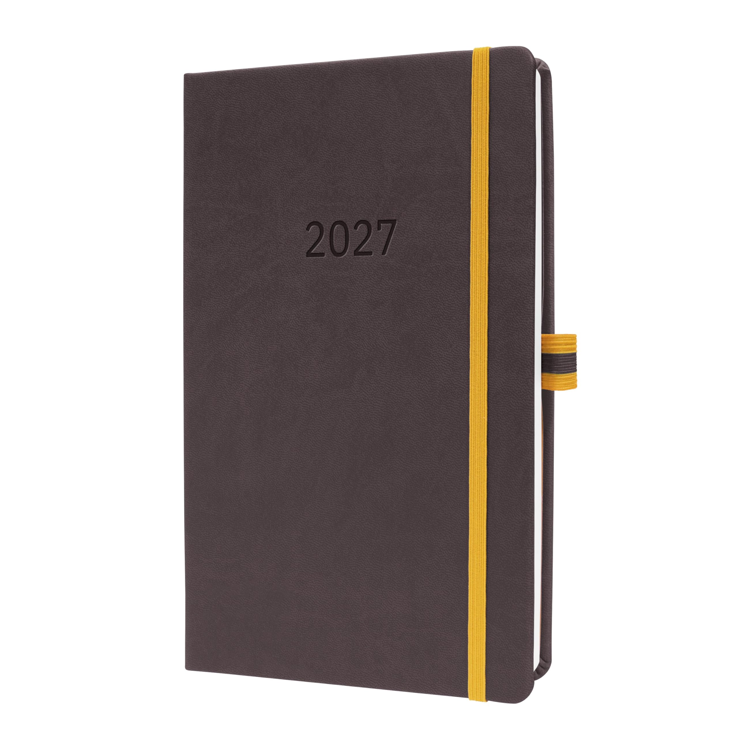 SIGEL L2703 Weekly planner Linescape 2027 EN - approx. A5 - dark grey/yellow - vertical layout - 2 pages = 1 week - hardcover - 80 gsm - 176 p. - FSC-certified