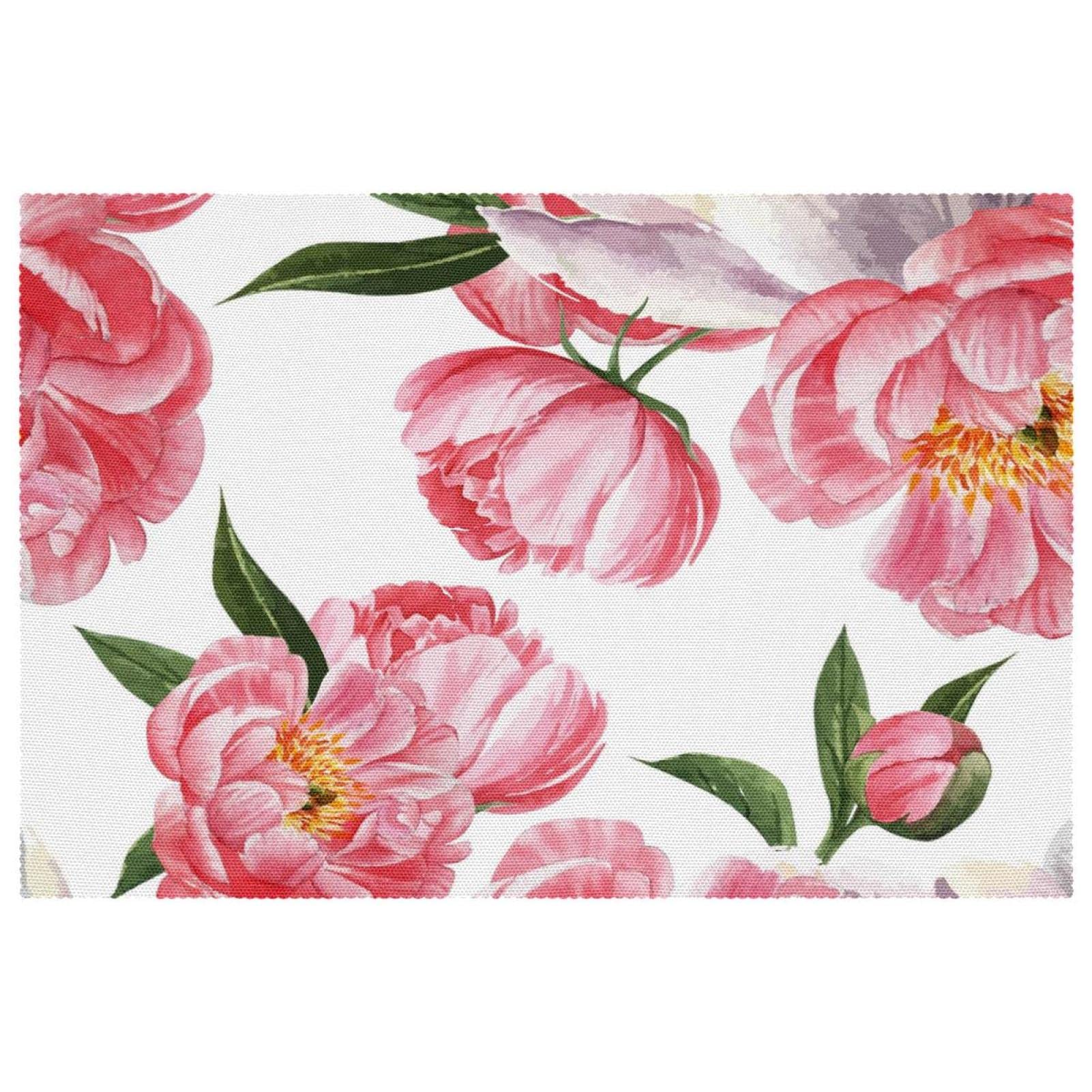 Set de table pivoines pour une décoration de table printanière lot de 6