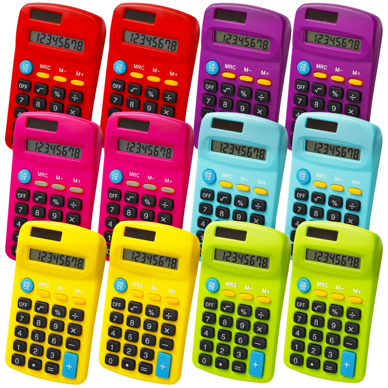 6 Color Solar Calculator (Multicolor, 12Pcs)