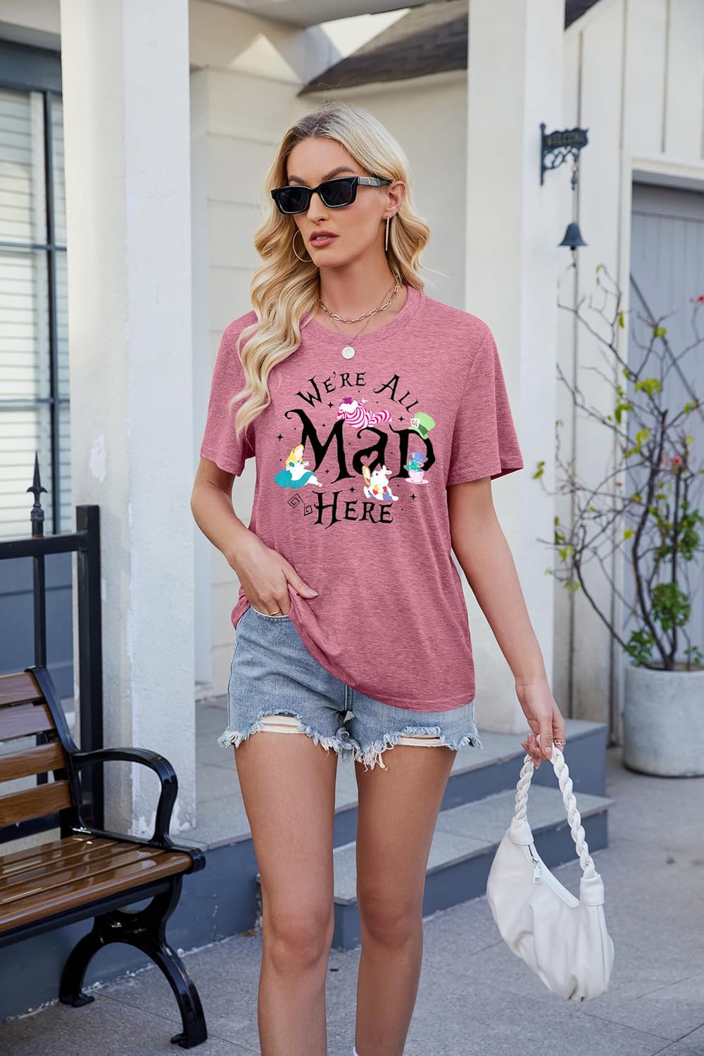 Magical Shirt Women Magic Princess T-Shirt We're All Mad Here Fairy Graphic Shirts Vacation Party Casual Short Sleeve Top - Image 3