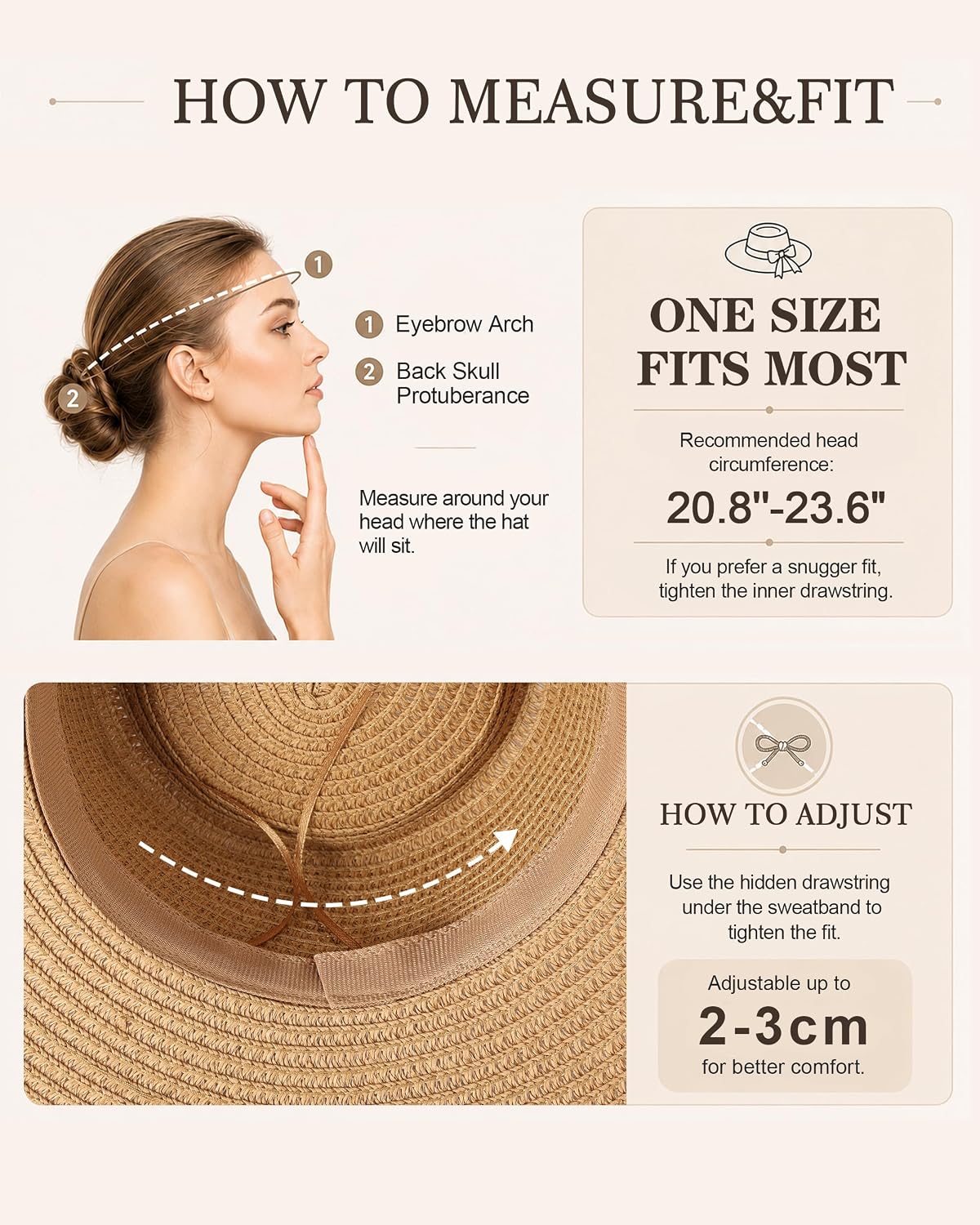 Sun Hats for Women Summer Beach Hat for Women with UV Sun Protection Straw Hats for Women with Chin Strap