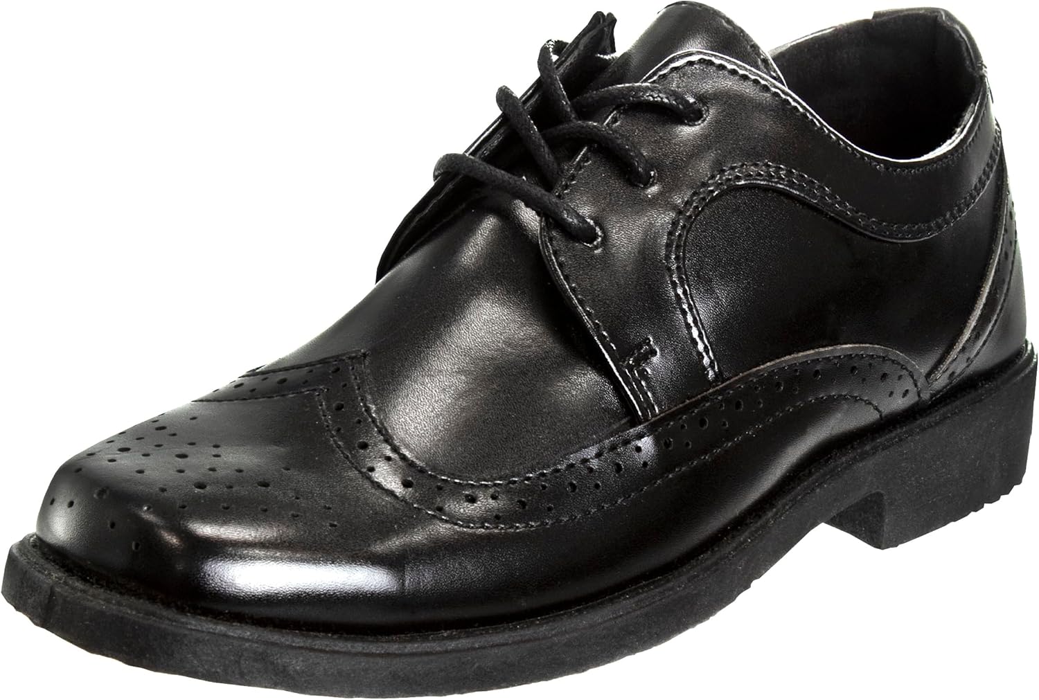 Josmo Boys Classic Comfort Oxford Shoe - Wing Tip Formal Dress Shoes lace up (Colors: Black/Brown/White) (Sizes: 7-10 Toddler / 11-2 Little Kid / 3-6 Big Kid)