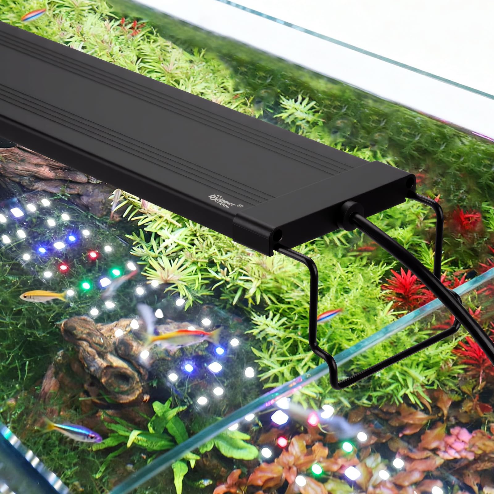 hygger Lampada Aquarium LED 30W per 75-90cm Tanks, Timer Day-Night, Regolabile