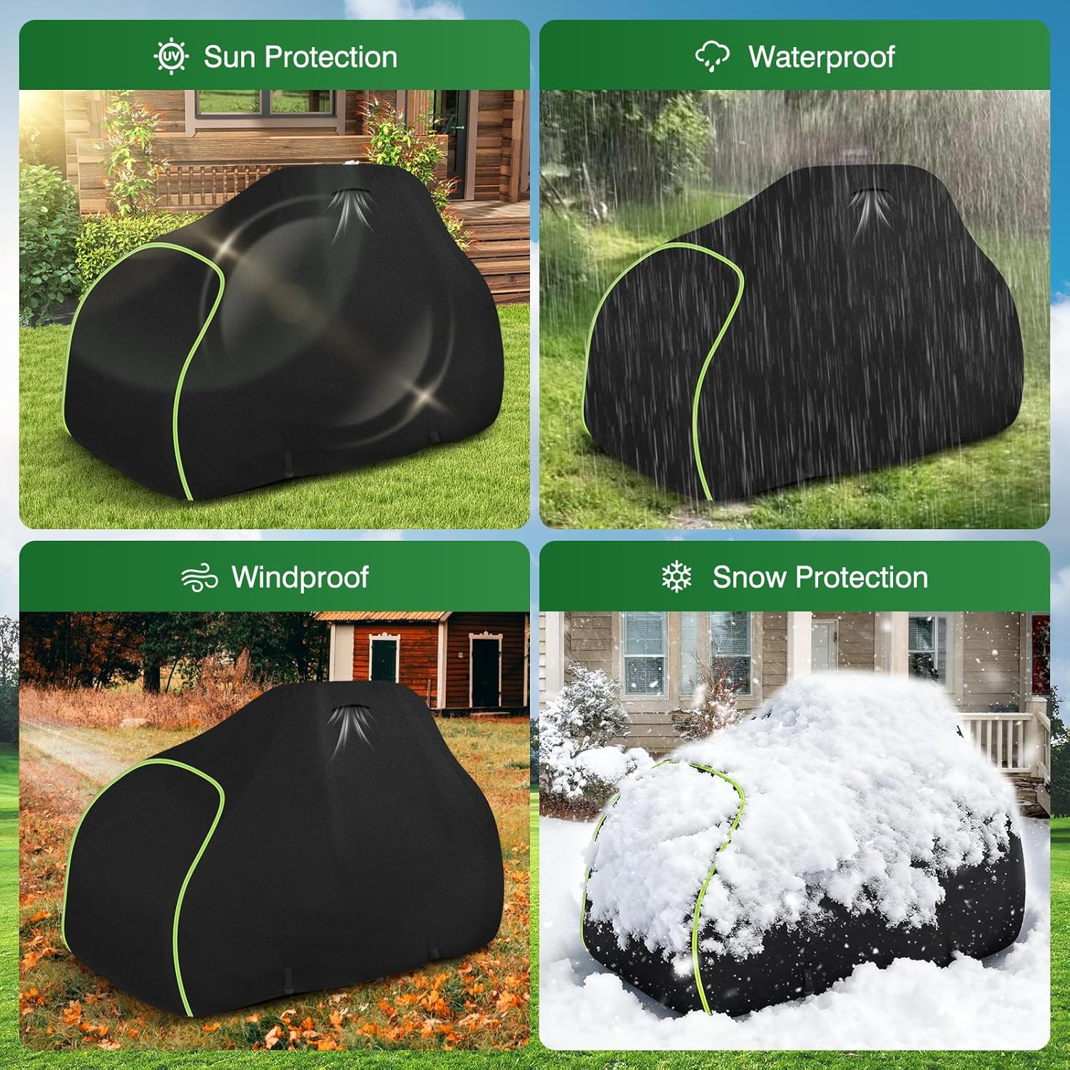 Riding Lawn Mower Cover-Heavy-Duty 420D Waterproof Lawn Covers, with Cotton Lined Oxford Fabric & Air Vents, Universal Fit for Toro TimeCutter, John Deere, Cub Cadet, Husqvarna