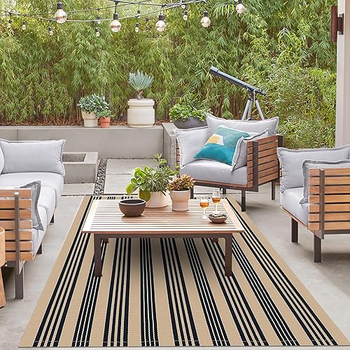 Miniatura 78 de IOHOUZE - Tapete a cuadros estilo búfalo de 5 x 8 pies para interiores y exteriores, lavable, para sala, tapete de bienvenida primavera-verano