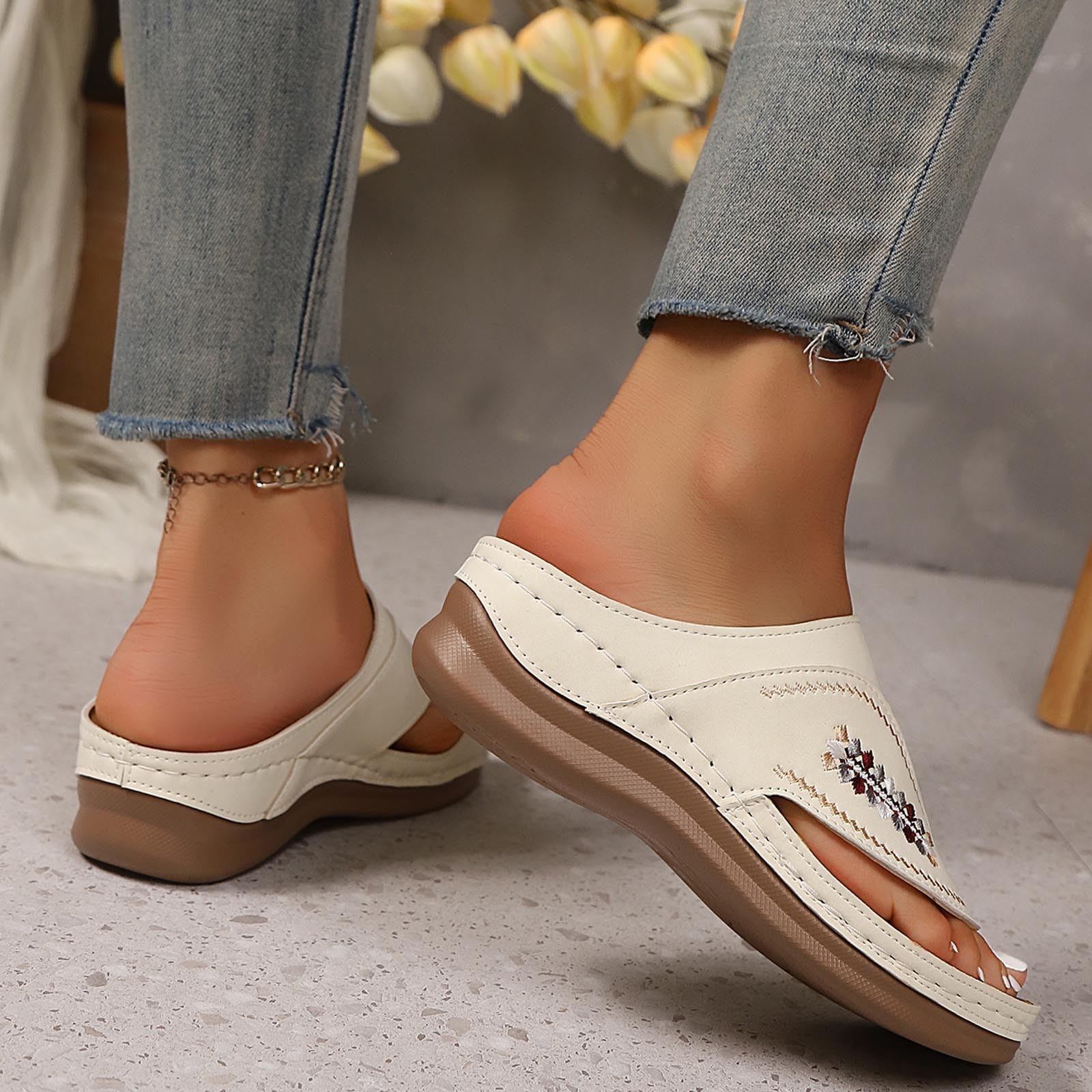 Ciabatte Donna Ortopediche Estive Casual Leggeri Ciabatte Con Zeppa Eleganti Comodi Sandali Ortopedici Per Alluce Valgo Antiscivolo Morbide Scarpe Estive Aperte Anatomiche Pantofole Da Casa Spiaggia