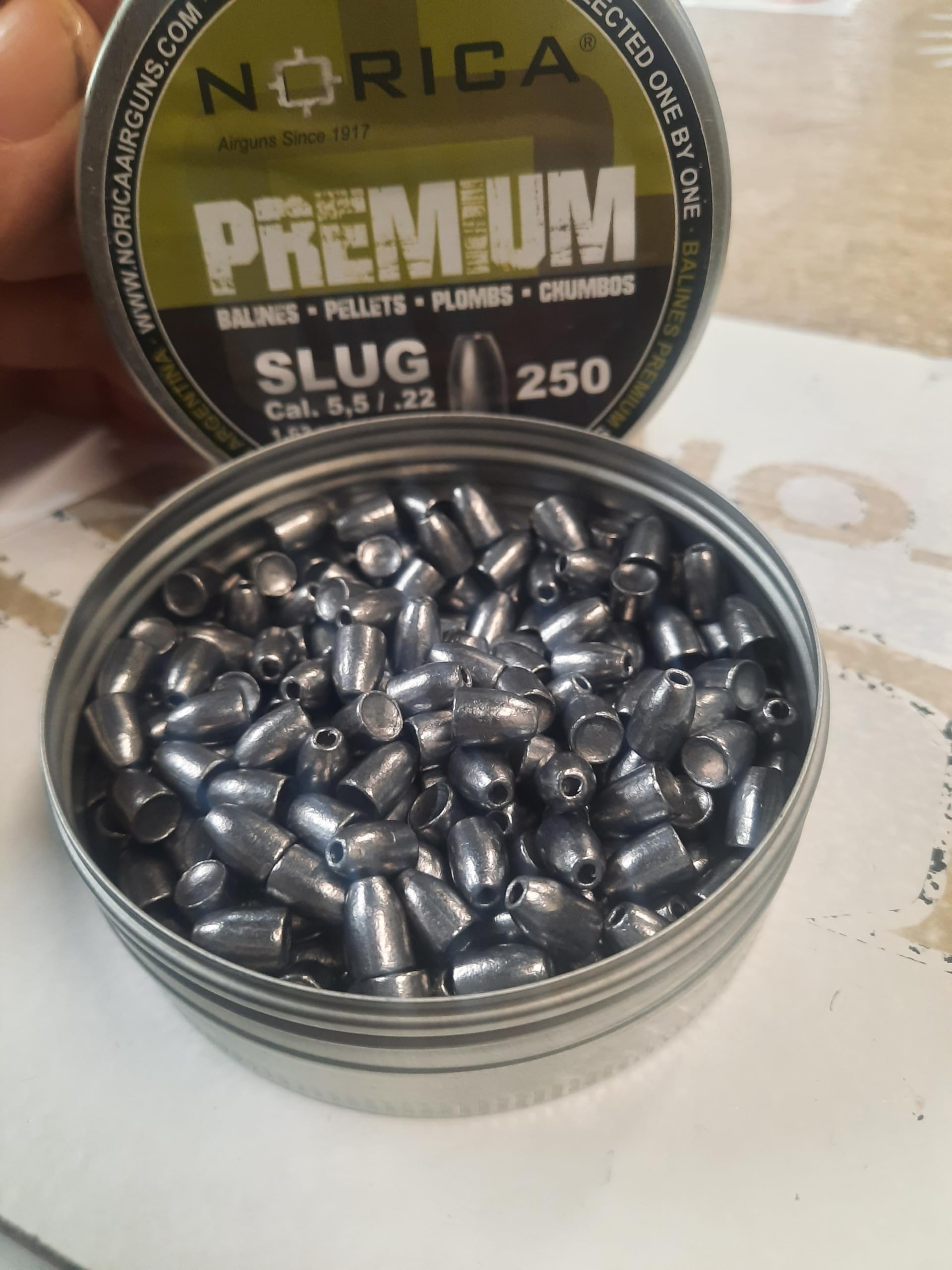 NORICA Lata Balines Premium Slug 5.5 mm .22-1,62 Gramos 250 perdigones