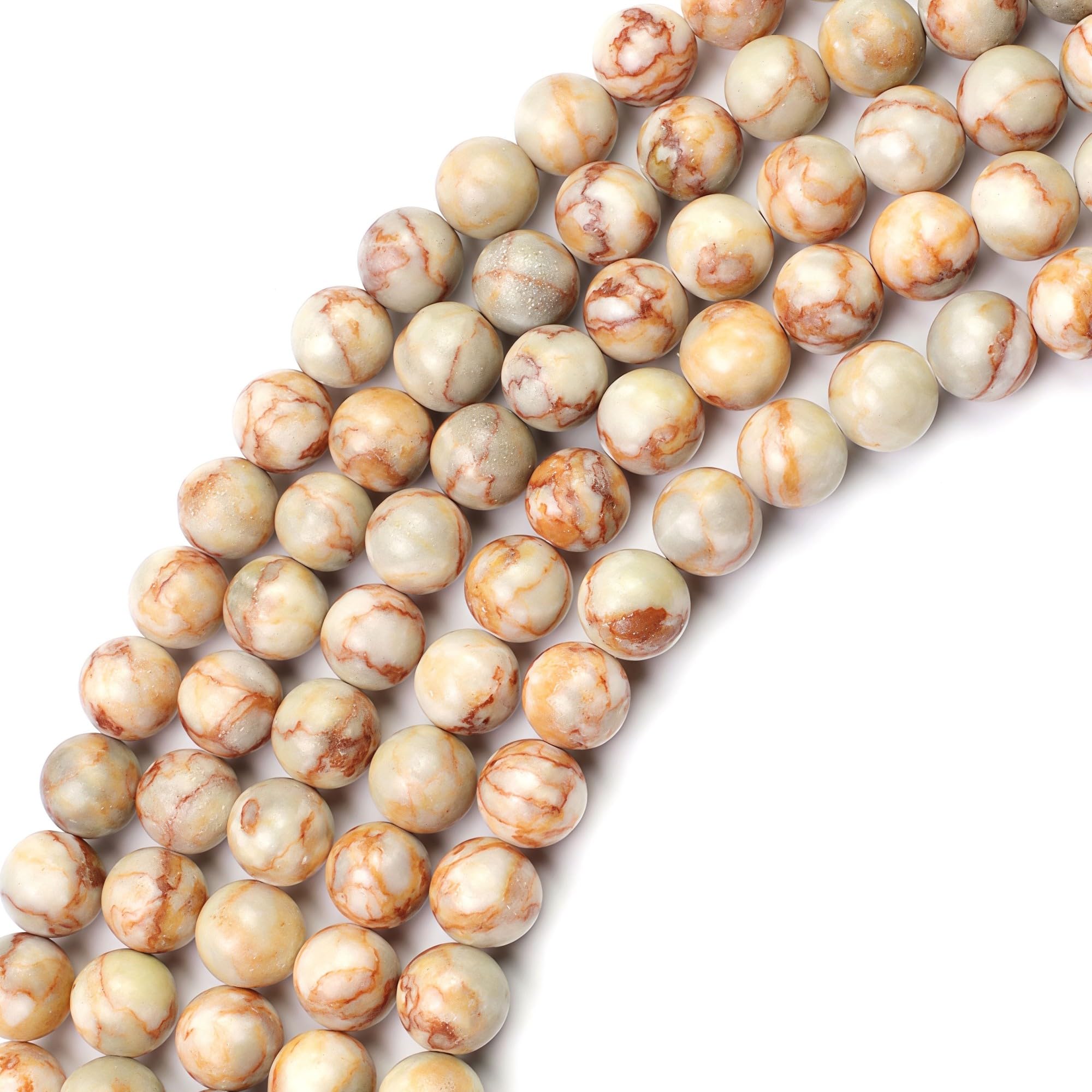 MJDCB 8mm 43 piezas Cuentas de Piedra Sangre Redondas Sueltas Piedras Semipreciosas Naturales para Hacer Joyas Pulseras Collares — view 5