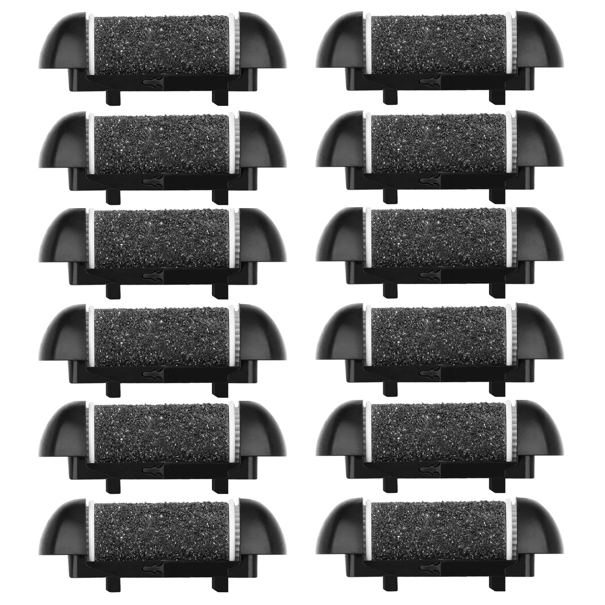 12 Pack Replacement Refill Rollers for Electric Foot File Callus Remover Pedicure Kit Tools Grinding Roller Head for Hard Callus and Tough Dead Skin (12pcs Extra Coarse)