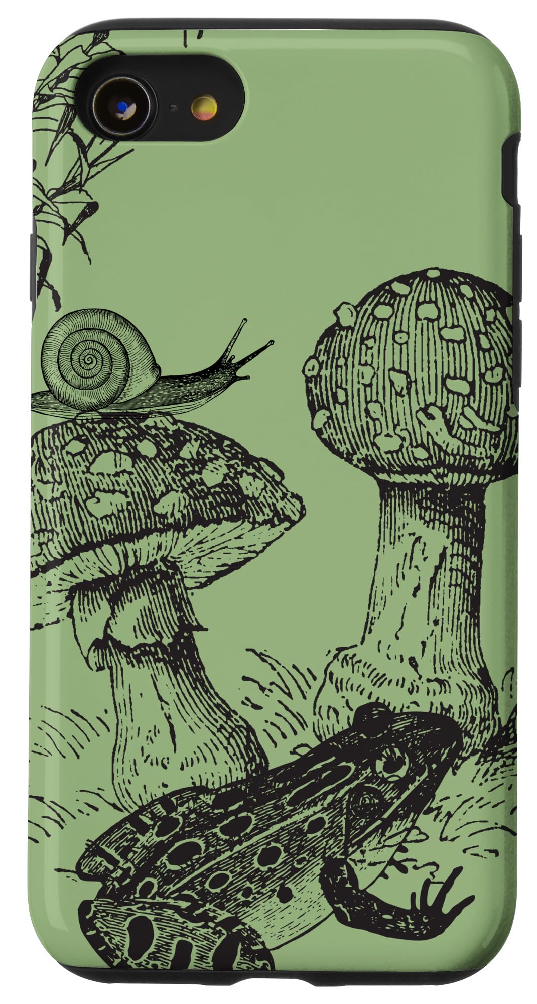 Cottagecore Frog Snail and Mushroom Aesthetic Art Phone Case for iPhone SE (2020) / 7 / 8