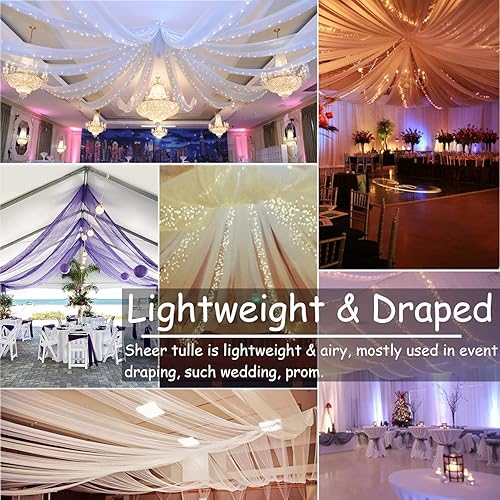 Miniatura 139 de Rollos de tela de tul azul de 54 pulgadas por 20 yardas, perno de carrete de tutú para decoración de bodas, falda tutú de baby shower, envoltura