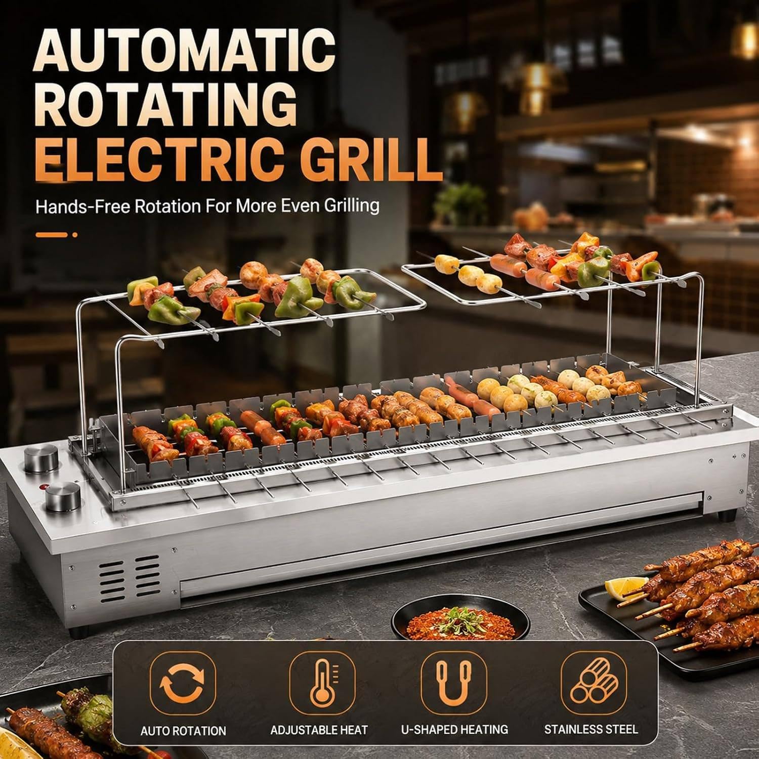 Barbecue Elettrico, Grill Spiedini, Macchina Spiedini 16grids