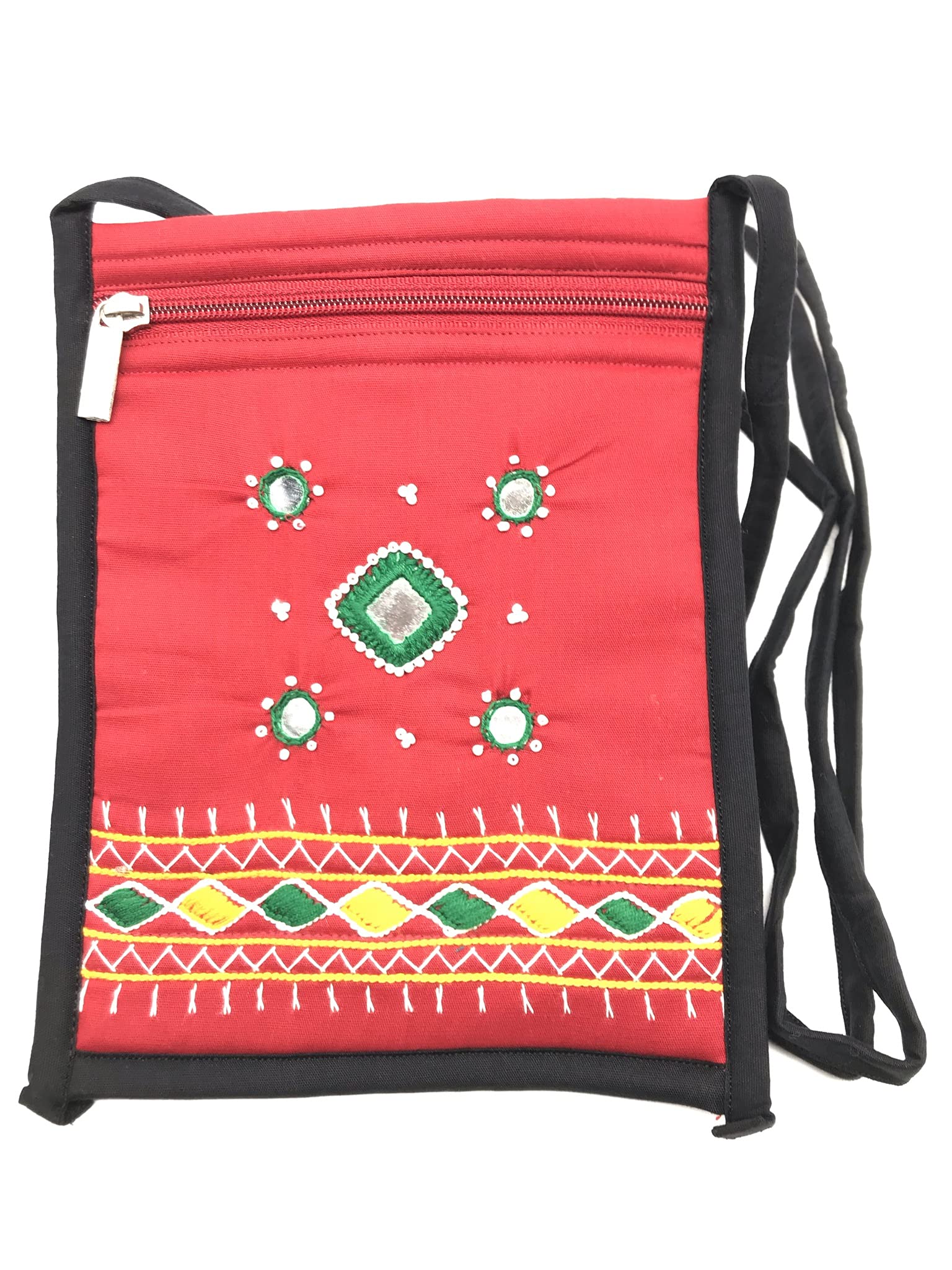 srishopify handicrafts Womens Handmade Ethnic Original Mirror Work Cross Body Stylish Sling Bag (Red, Medium ) (B0963RTY2G) Amazon Price History, Amazon Price Tracker