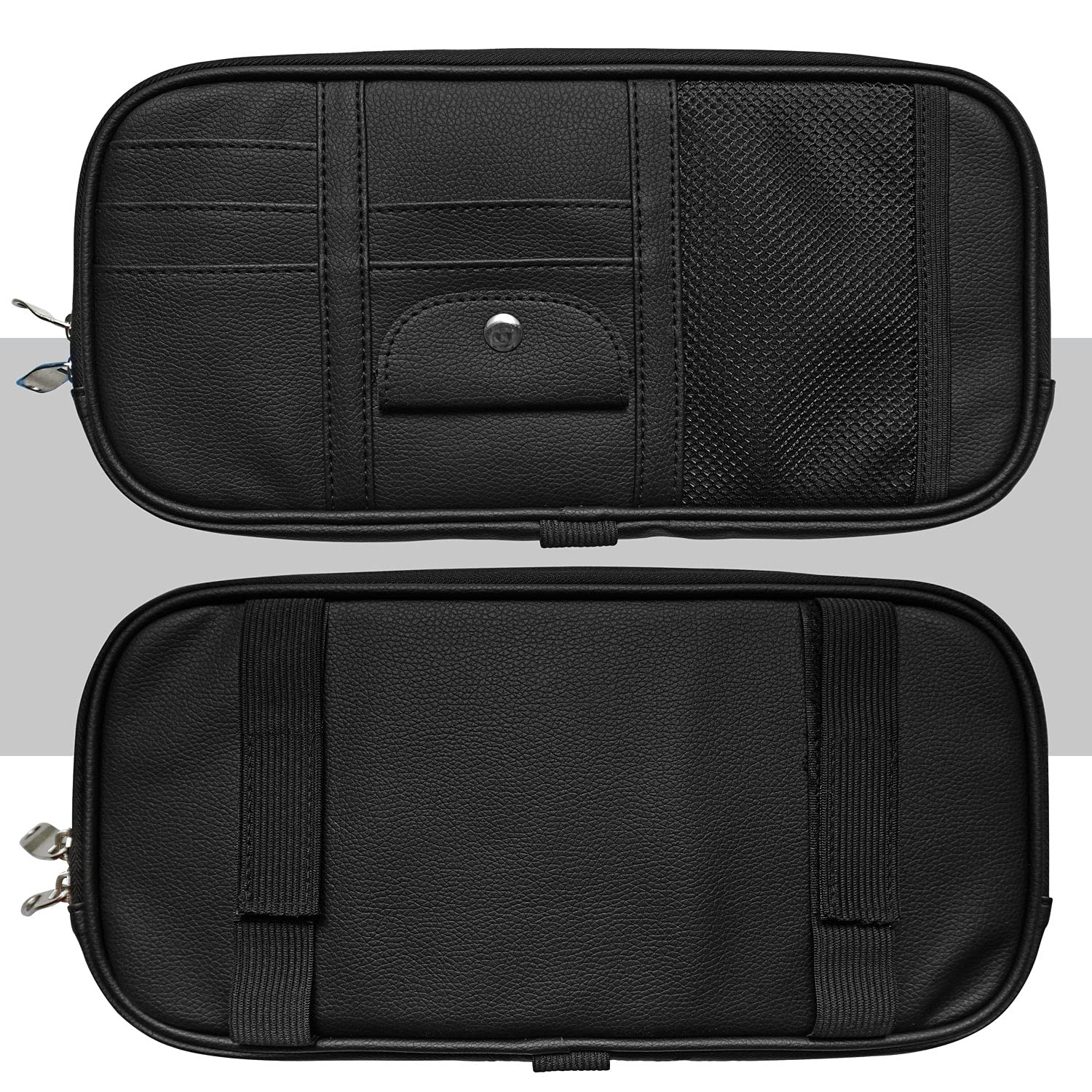 Sonnenblenden-Organizer Mit Reißverschluss - Aufbewahrungstasche Mit Brillenclip Für Auto