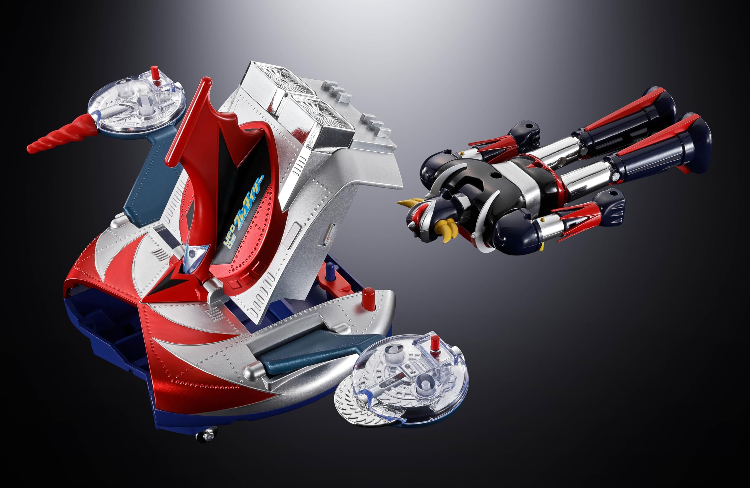 TAMASHII NATIONS Chogokin UFO Robo Glendazer Deluxe Glendizer & UFO Spazer, circa 135 e 120 mm, figura di azione pre-verniciata in ABS e PE