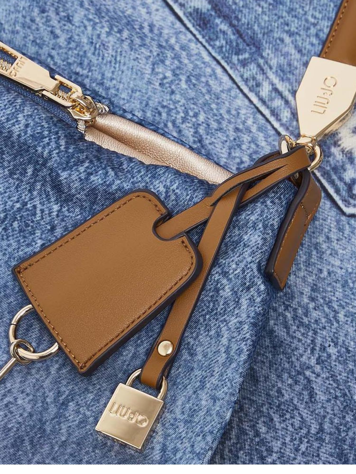 Liu Jo Borsa a Spalla Media Denim Blu, Chiusura con Cerniera, Manico Singolo, 58 x 38 x 5 cm, Poliuretano