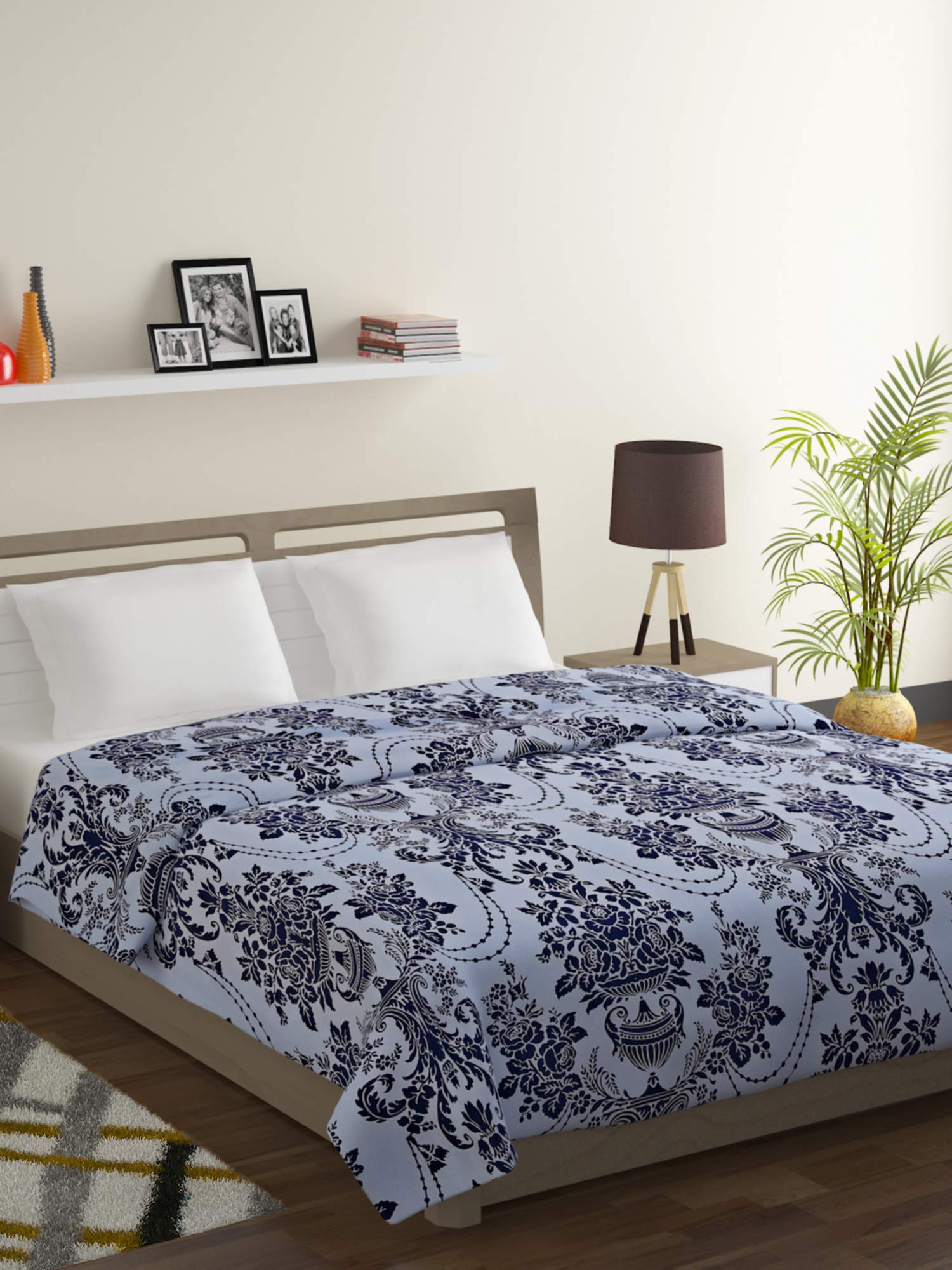 Swayam Cotton Double Size Comforter | 225 cm x 250 cm | 150 GSM, Blue Shades | Comes with Health Layer : Prevents oozing Out of Fibre-image-10