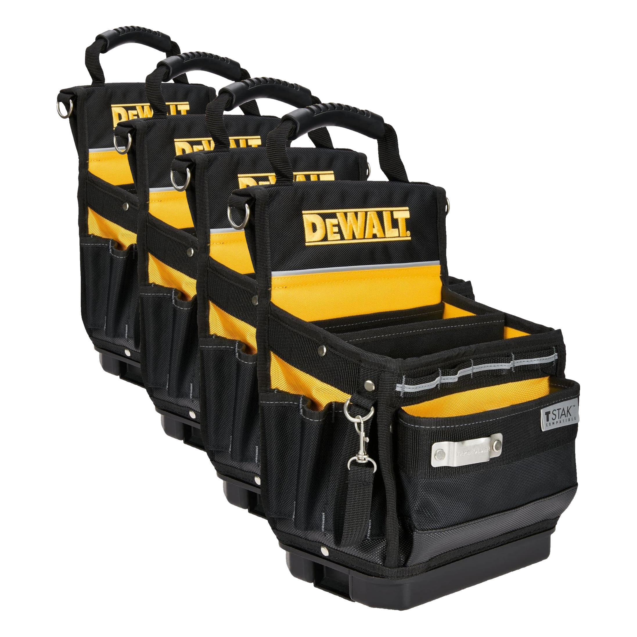 DEWALT Tool Bag Easy Access Small Tool Pouch with Hard Bottom and Carrying Strap DWST17624 Pack of 4