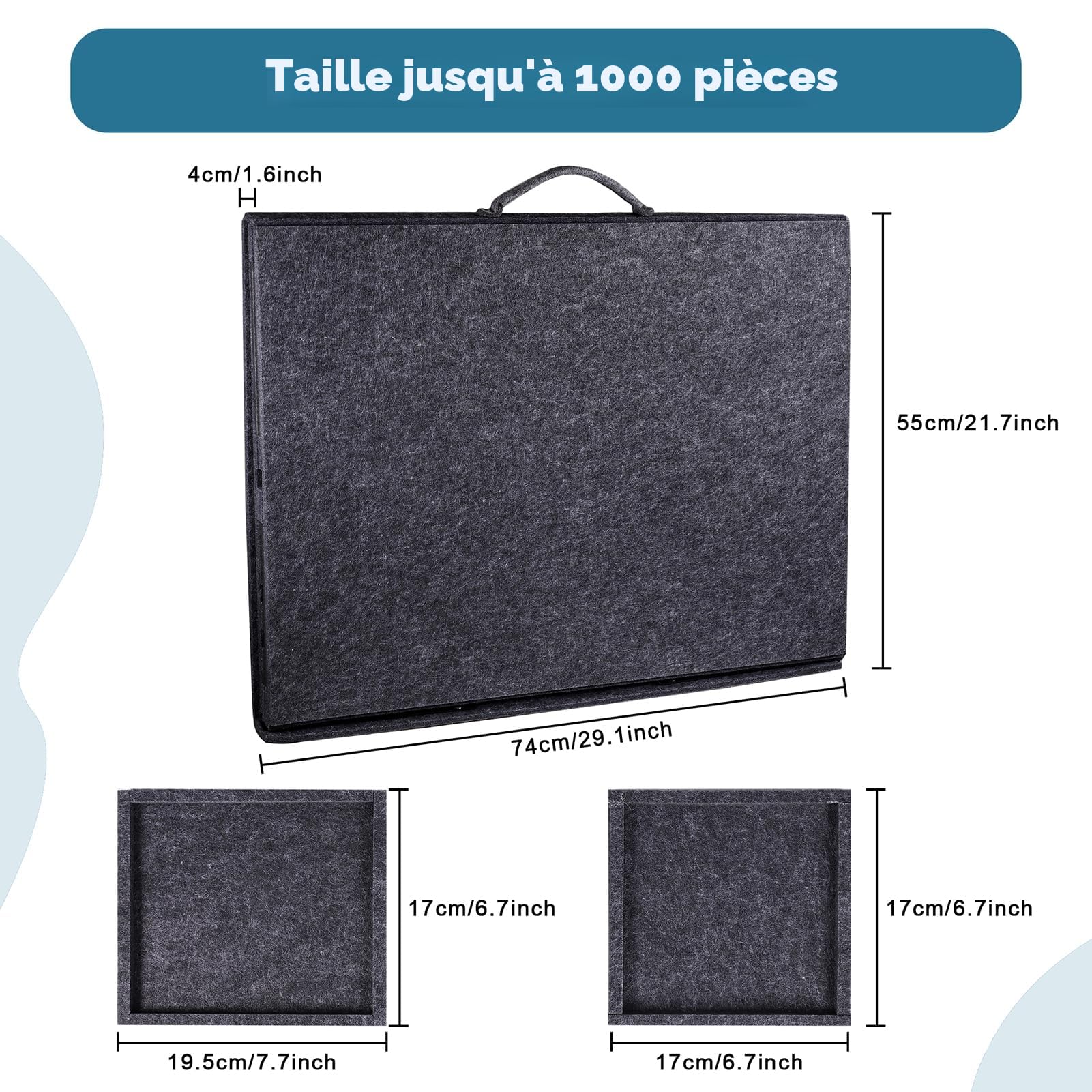 Pllieay Tapis Puzzle Table Plateau de Puzzle avec 6 Tiroirs de Tri, Support Réglable et Couvercle Protecteur pour 1000 Pièces