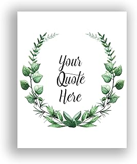 Personalised Quote Print, Custom Quote, Custom Text Poster, Leaf Wall Art Gift, Botanical Prints, A4