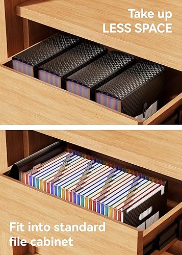 Miniatura 8 de ABC life Organizador de archivos de acordeón de 26 bolsillos, organizador mensual de recibos, carpetas de archivos expansibles con pestañas
