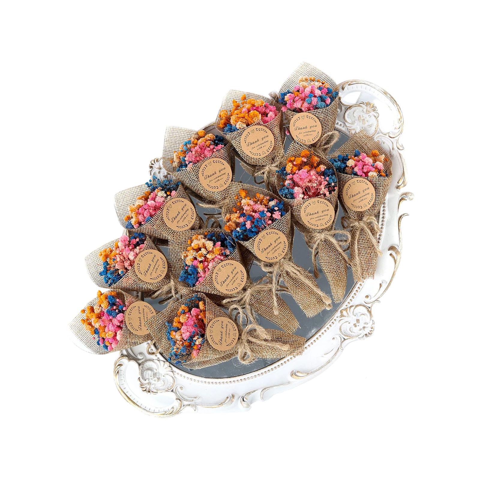 Tsophreniq Sturdy Dried Flower Arrangement Pack 10 Bouquets Excellent for Gift Presenting Party Decoration