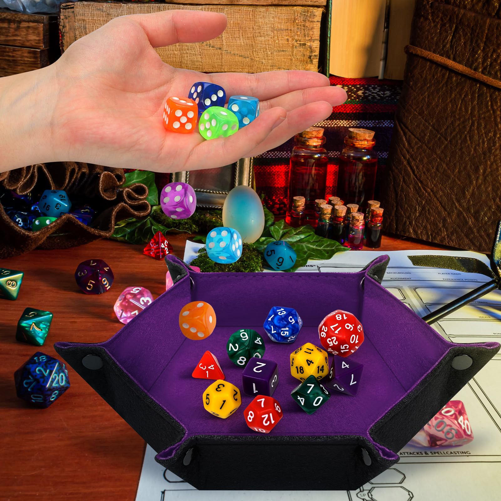 Amazon.com: GlikCeil 12 Pcs Dice Trays Hexagon Dice Rolling Holder
