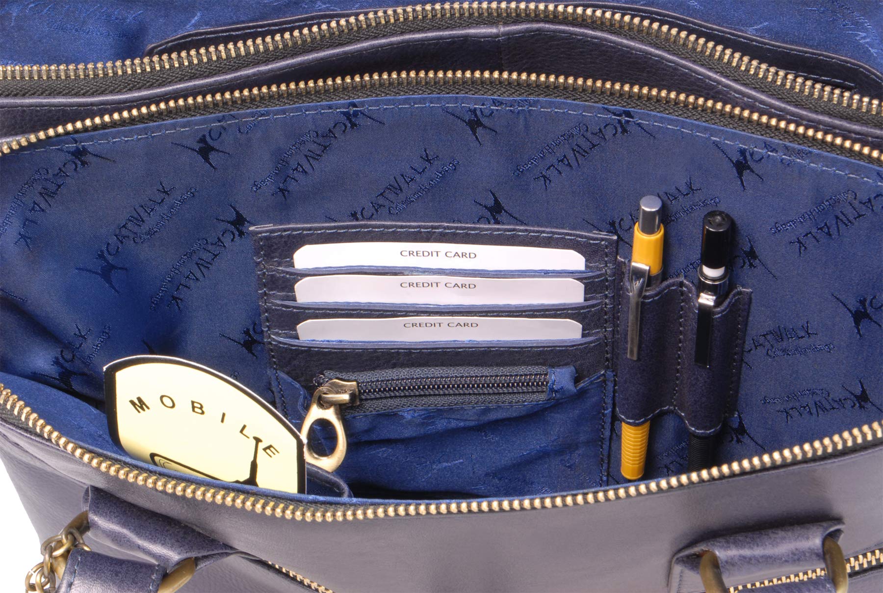 Catwalk Collection Handbags - Damska Duża Skórzana Torba na Ramię - Torebka Typu Tote z Przegrodami - Dodatkowy Regulowany Pasek - Victoria