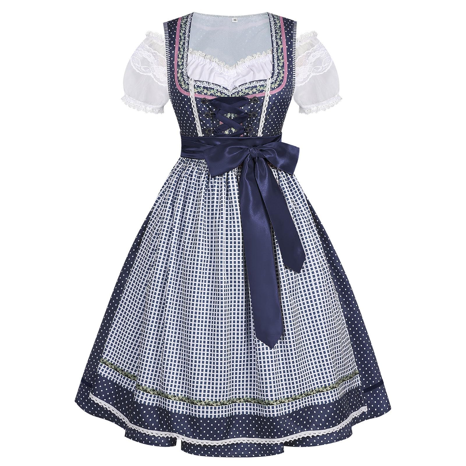 Dirndl Damen Oktoberfest Outfit Dindl Dirndelkleider Mit Bluse Lang Schürze Kleid Maxi Grosse Grössen 70 cm Für Spitze Dirdnl Midi Kurz Langes Stretch
